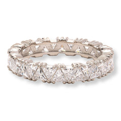 Absolute Sterling Silver 3mm Triangle Eternity Ring, Size 7