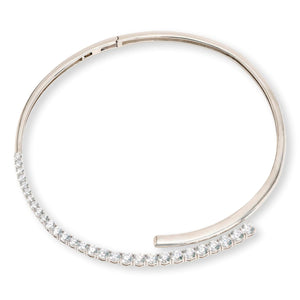 Absolute Sterling Silver 36.12ctw Graduated Round Collar Necklace, 15"