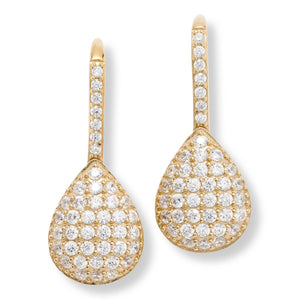 Absolute Sterling Silver Goldclad 3.32ctw Pavé Pear Drop Earrings