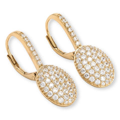 Absolute Sterling Silver Goldclad 3.78ctw Pavé Oval Drop Earrings