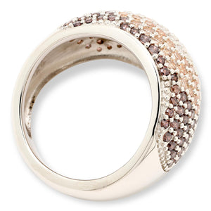 Absolute Sterling Silver 4.23ctw Mocha Mousse Ombré Dome Ring, Size 6