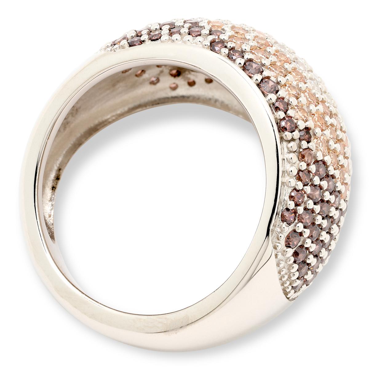 Absolute Sterling Silver 4.23ctw Mocha Mousse Ombré Dome Ring, Size 6