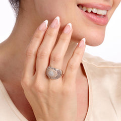 Absolute Sterling Silver 4.23ctw Mocha Mousse Ombré Dome Ring, Size 6