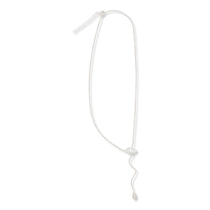 Absolute Sterling Silver 3.10ctw Pear Drop Lariat Necklace, 16"