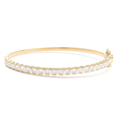 Absolute Sterling Silver Goldclad Triangle Magnetic Clasp Tennis Bangle Bracelet, 7"