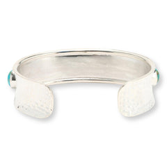 Jay King Sterling Silver Cabochon Compressed Turquoise Hammered Cuff Bracelet,