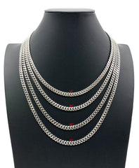 Duhaas Sterling Silver 925 Rhodium Plated Cuban Link Chain