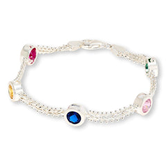 Imperial Silver Sterling Silver Diamond-Cut Wheat Design CZ Bracelet, 7-1/4"