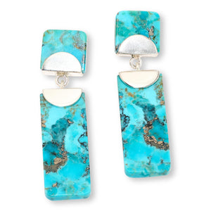 Jay King Sterling Silver Composite Campitos Turquoise  Earrings