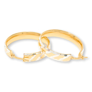 Fiorenza Two-Tone Diamond-Cut Sterling Silver Hoop Earrings