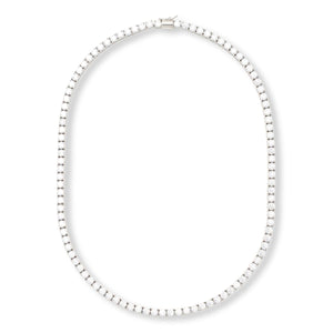 Absolute Stainless Steel 4mm Round Magnetic Clasp Tennis Necklace, 18"