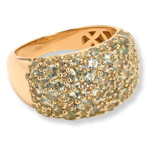 Rarities Sterling Silver Goldclad Green Sapphire Ring, Size 6