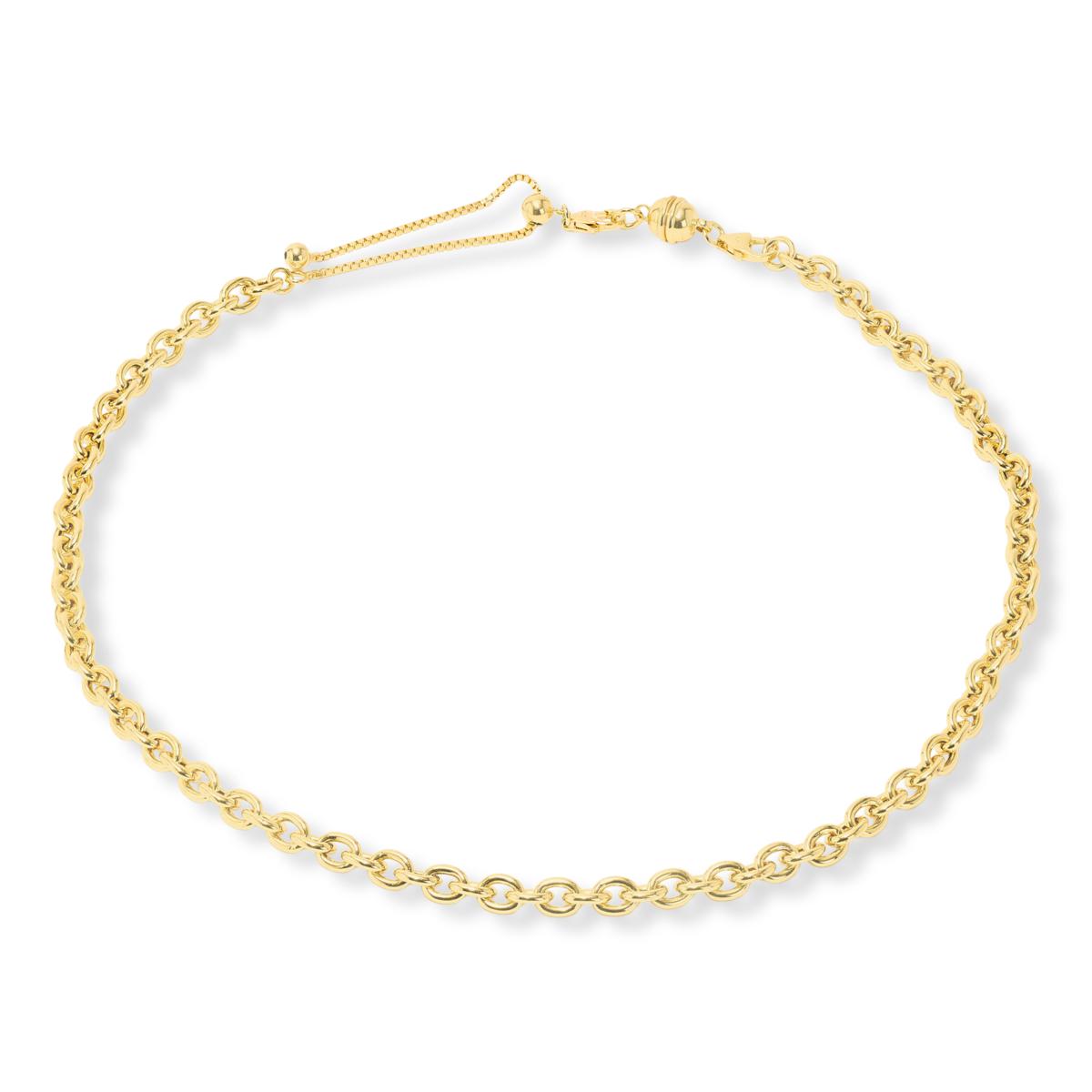 Bellezza Bronze Oval Rolo Chain Adjustable Sliding Necklace