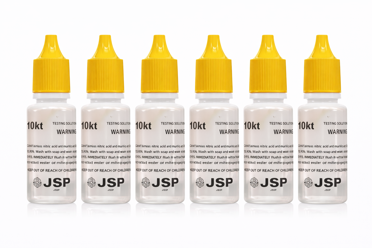 10K Gold Testing Solution – Jewelry & Scrap Gold Purity Determiner – 6 Bottle Pack (½ fl oz Each)