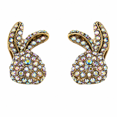 Heidi Daus "Bunny Hop" Crystal Necklace and Earring Set, Pierced White