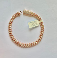 97520 - 6mm 8” 5cttw silver moissanite cuban Rose gold ($2500)