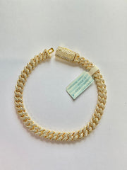 97520 - 6mm 8” 5cttw silver moissanite cuban Yellow ($2500)
