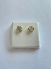 99337 - flower Studs silver lab 8mm 0.80cttw ($445) yellow