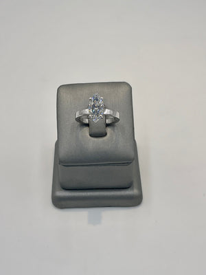 5. 99911 (L-2497) - 14KW Lab Ring marquise Solitaire E-VVS2 2.09CTTW ($4995) | 14k White Gold