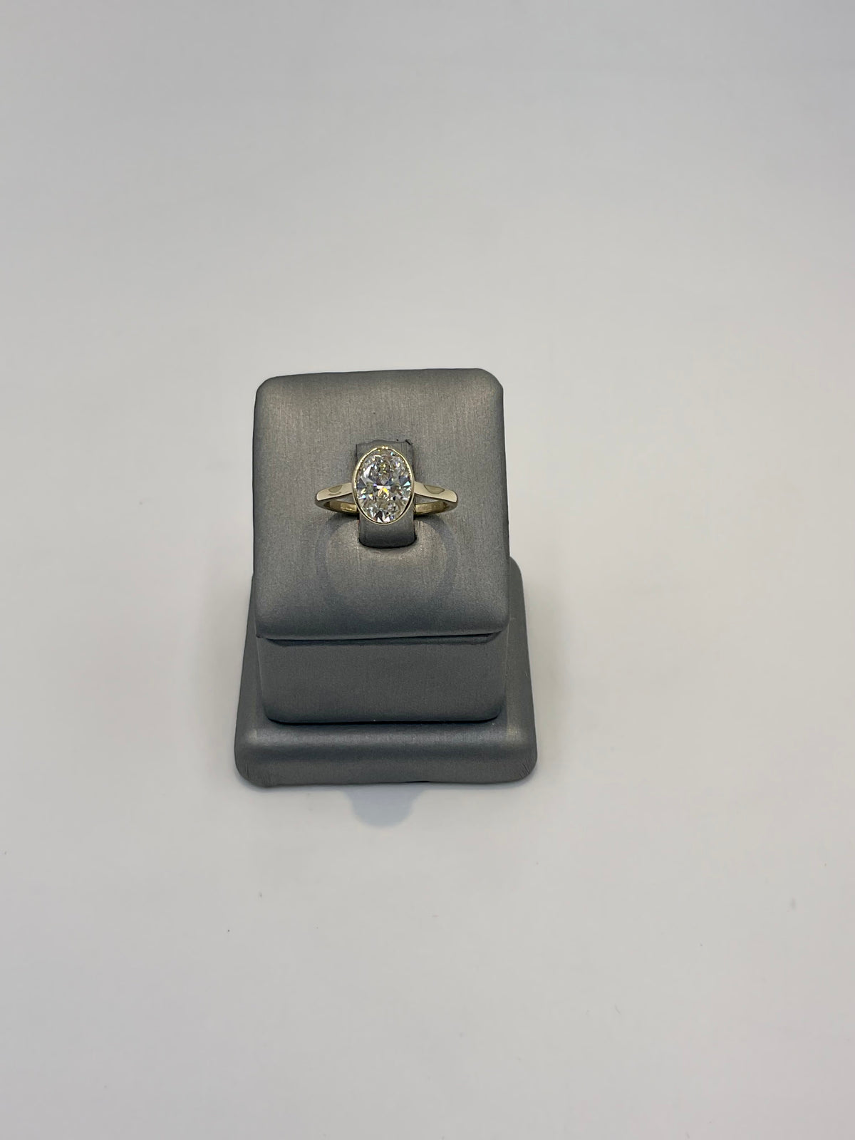 9. 11261 - 14KY Lab Ring Oval Bezel Solitaire F-VVS2 2.06CTTW ($3995) (White also available) | 14k Yellow Gold