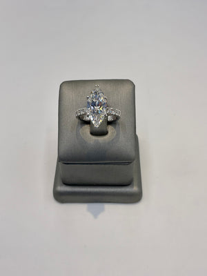 21. 99074 -14KW Lab Marquise Ring cntr 3.71ct E-VS1 est 5.00cttw ($9750) (yellow also available ) | 14k White Gold