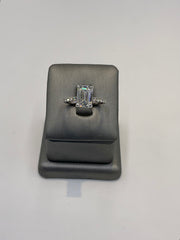 23. 99699 -14KW Emerald Ring cntr 2.99ct E-VVS2 est 3.50cttw ($6995) (yellow also available ) | 14k White Gold