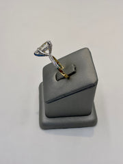 27. 99680 14KY Lab Pear Ring cntr 4.05ct E-VVS2 est 4.75cttw ($4995) (white available) | 14k Yellow Gold