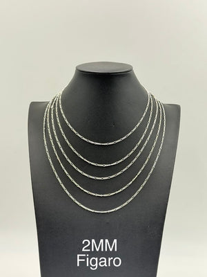 925 Sterling Silver Cuban Chain Necklace 3mm 24" Italy
