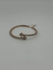 10K Rose Gold Diamond Bangle 7" Luxury Statement Piece