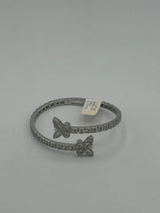 10K Yellow Gold Diamond Butterfly Bangle Micro Pave Style