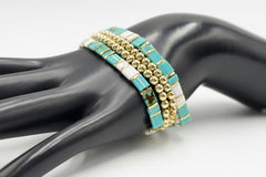 JK NY Beaded Stretch Blue Bracelet 4piece Set