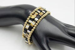 JK NY Beaded Stretch Black Bracelet 4piece Set
