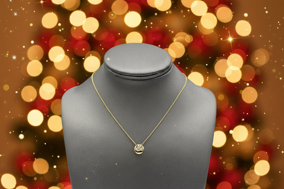 Affinity 14K Gold plated Sterling Silver Diamond Fish Motif Necklace