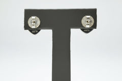 Lois Hill Sterling Silver Cushion Shape Stud Earrings, Granulated
