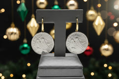 Bellezza Bronze Two-tone 100 Lira Coin Drop Earrings.