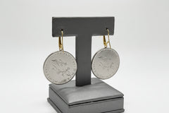 Bellezza Bronze Two-tone 100 Lira Coin Drop Earrings.