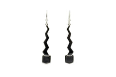 Jay King Sterling Silver Emerald Zigzag Drop Earrings