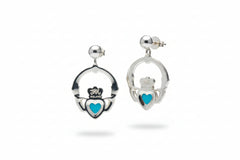JMH Jewellery Sleeping Beauty Turquoise Sterling Silver Earrings, Size 1-1/4"
