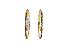 R.J. Graziano "Double Dazzle" Crystal Hoop Earrings 2piece Set