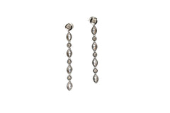 Doris Panos Sterling Silver Daphne Cubic Zirconia Linear Earrings, 2-1/4"