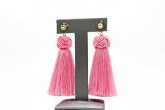 Connie Craig Carroll Jewelry Thread Fan Drop Earrings, Pink Color