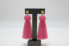 Connie Craig Carroll Jewelry Thread Fan Drop Earrings, Pink Color