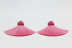 Connie Craig Carroll Jewelry Thread Fan Drop Earrings, Pink Color