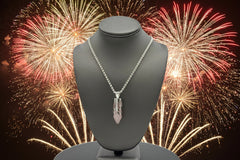 Jay King Sterling Silver Rose Quartz Pendulum Chain Necklace,