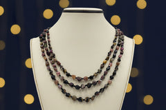 Jay King Sterling Silver Multicolor Tourmaline & Black Spinel 3-Strand Necklace, 18"