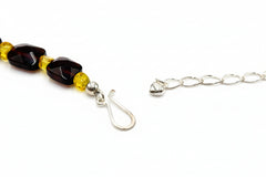 Jay King Sterling Silver Brown & Yellow Amber Necklace, 18"