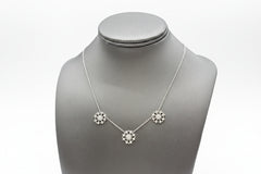 Doris Panos Sterling Silver Vanity Floral Cubic Zirconia Station Necklace, 18"