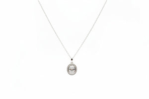 Absolute Sterling Silver 6.50ctw Rope Border Locket Oval Pendant Necklace, 19"