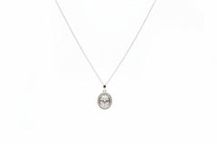 Absolute Sterling Silver 6.50ctw Rope Border Locket Oval Pendant Necklace, 19"