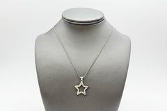 Or Paz Sterling Silver Organic Texture Heart Motif Necklace. 18"